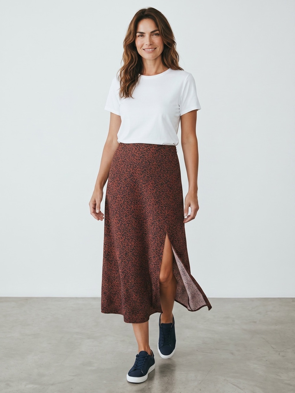NWT New $108 Marine Layer Ryan Print Midi Skirt In Cheetah Size 4